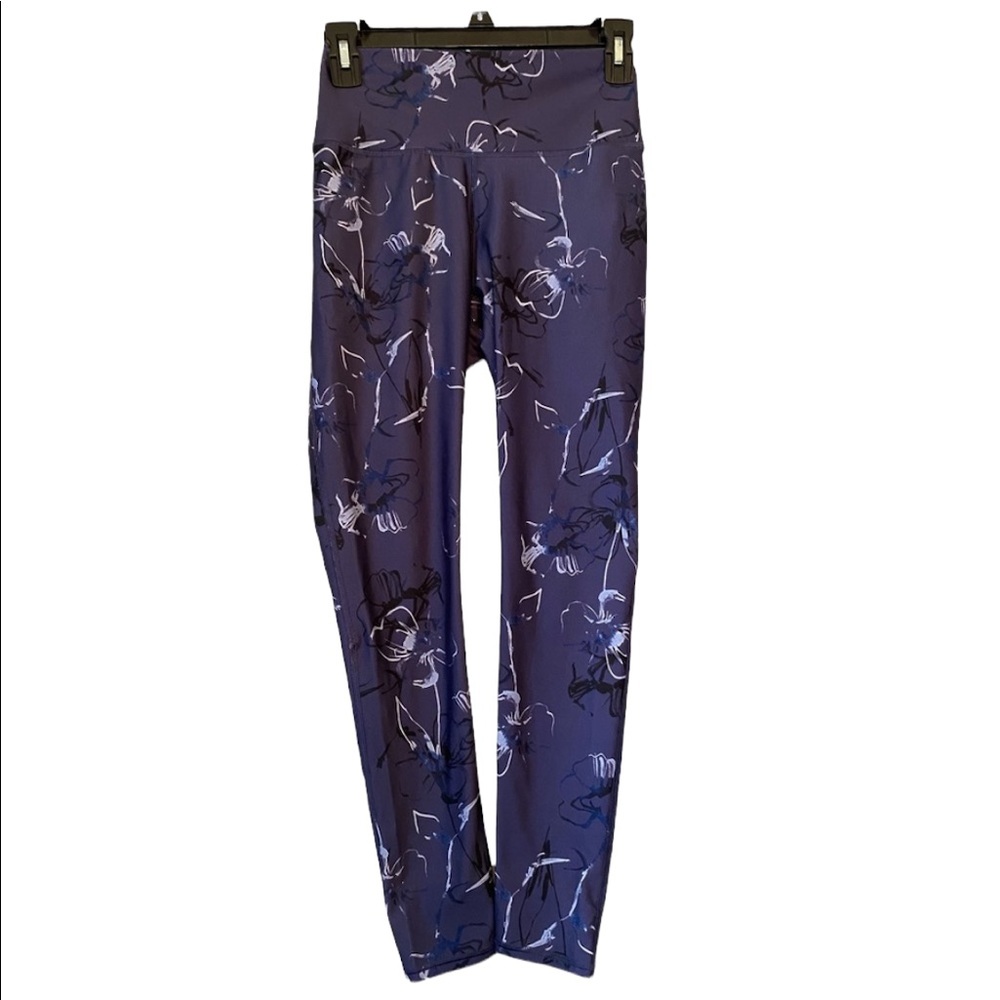 Fabletics High Waisted Purple Designed Leggings - image 1